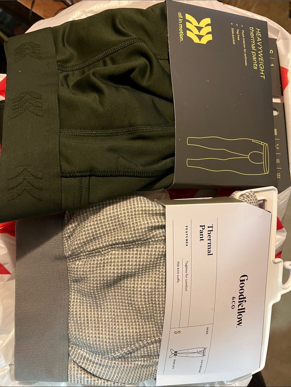 2 new in package men’s small thermal pants.